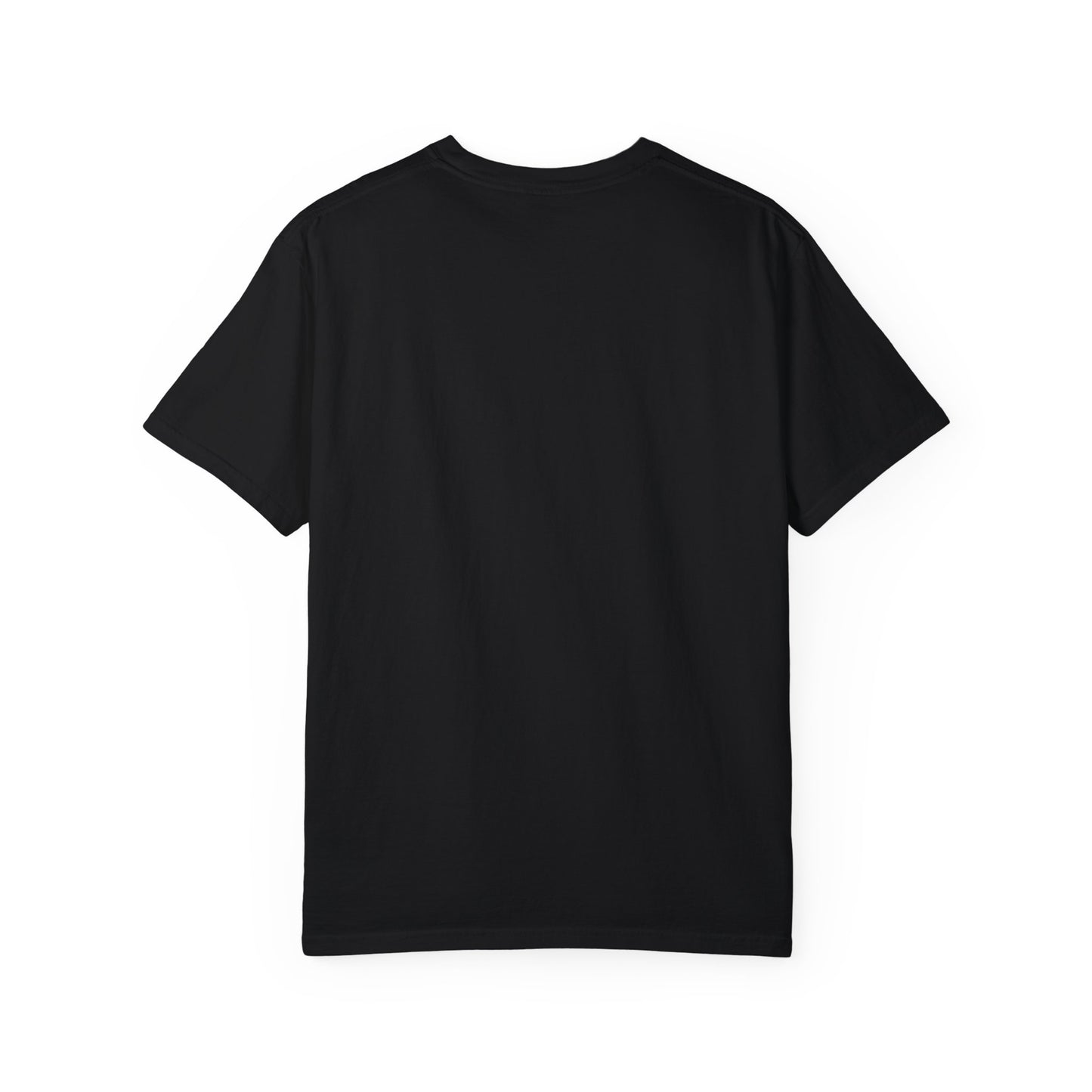 Garment-dyed unisex t-shirt in red and black