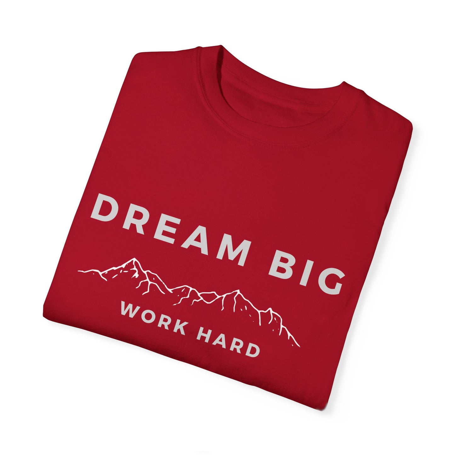 Garment-dyed unisex t-shirt in red and black