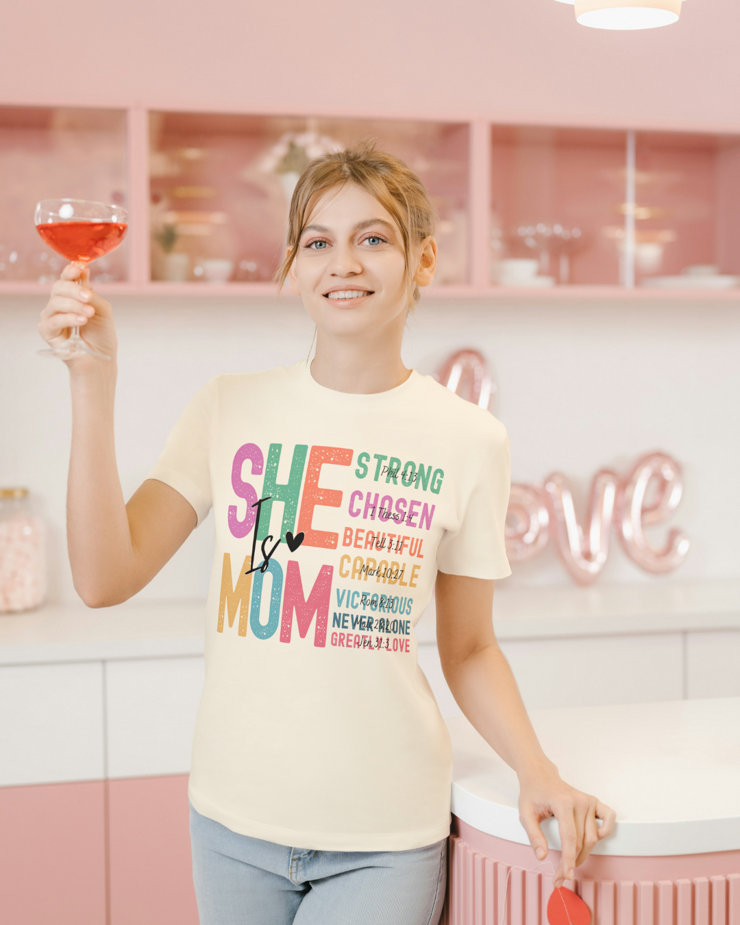 Inspirational Mom T-Shirt - Strong, Chosen, Beautiful, Capable