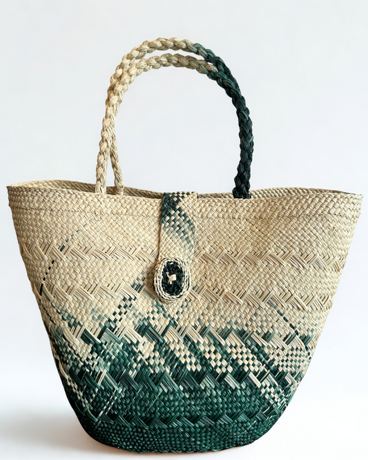 Bolso de playa de palma de iraca tejido a mano