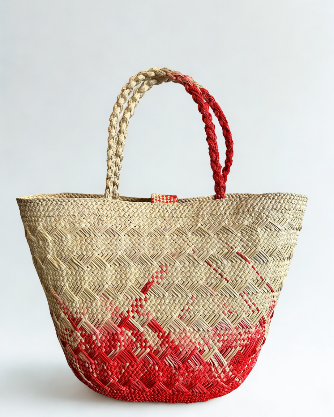 Bolso de playa de palma de iraca tejido a mano