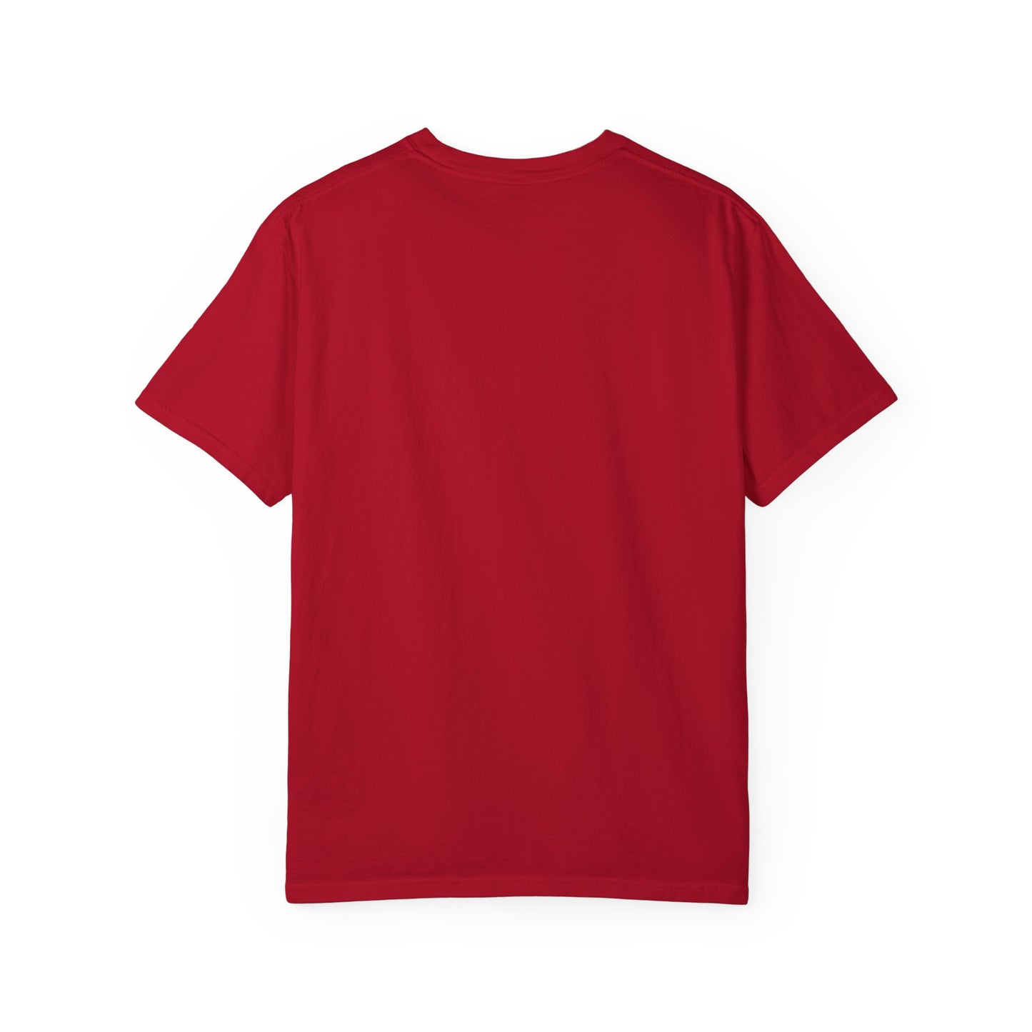 Garment-dyed unisex t-shirt in red and white