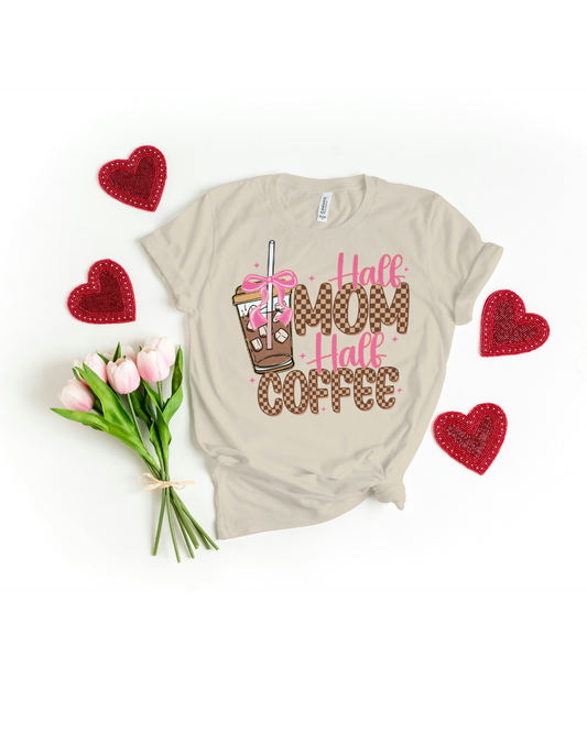 Half Mom Half Coffee Unisex Softstyle T-Shirt