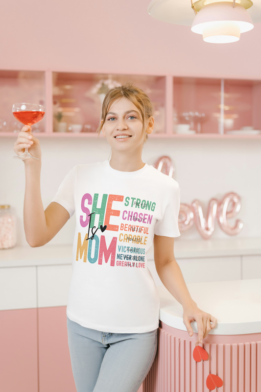 Inspirational Mom T-Shirt - Strong, Chosen, Beautiful, Capable