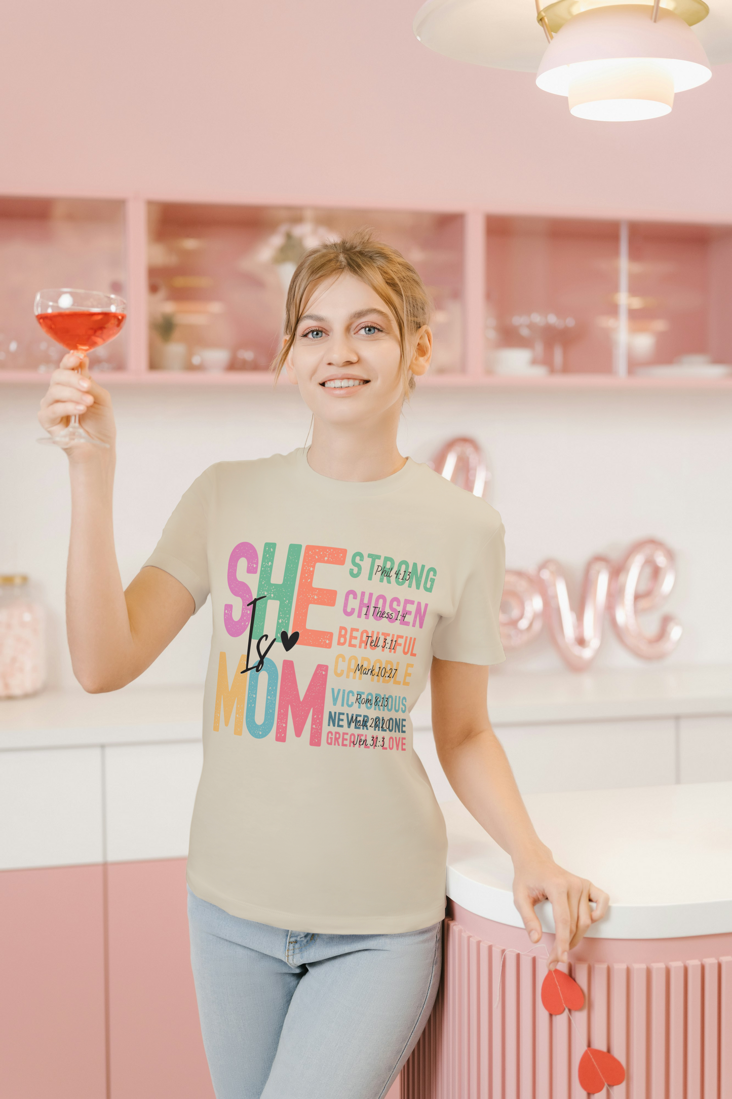 Inspirational Mom T-Shirt - Strong, Chosen, Beautiful, Capable